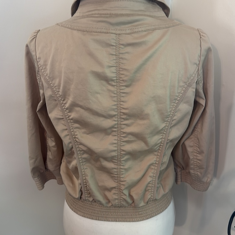 White House Black Market Women's Tan Bomber Jacket Size 2 - Picture 6 of 14
